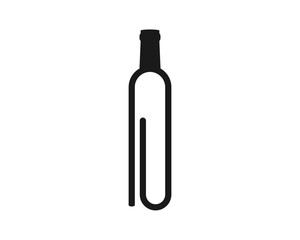 Wall Mural - Paper clip with bottle shape