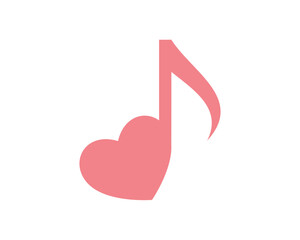 Wall Mural - Music note with love shape
