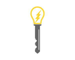 Wall Mural - Key shape with bulb lighting