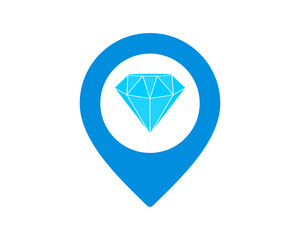 Sticker - Location pin with diamond inside