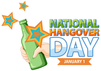 Canvas Print - National hangover day January icon