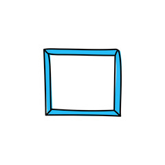 Blue frame hand drawn icon