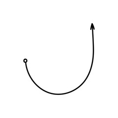 Poster - Black writhing and twisting arrows icon set. Signpost movement and minimalistic distance symbol with outline design for graphic vector decor