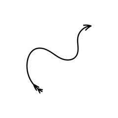 Poster - Black writhing and twisting arrows icon set. Signpost movement and minimalistic distance symbol with outline design for graphic vector decor