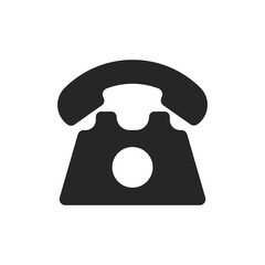 Poster - Landline retro phone icon. Vintage device for connection and communication with caller with tube round disk vector dial