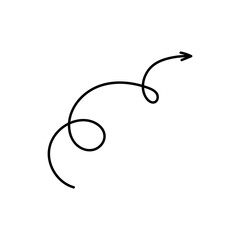 Poster - Black writhing and twisting arrows icon set. Signpost movement and minimalistic distance symbol with outline design for graphic vector decor