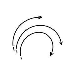 Poster - Black writhing and twisting arrows icon set. Signpost movement and minimalistic distance symbol with outline design for graphic vector decor