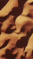 Wall Mural - Aerial top view on sand dunes in Sahara desert, Africa 