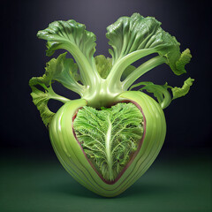 Wall Mural - heart made of green vegetables