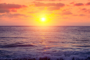  Seascape in the evening during sunset