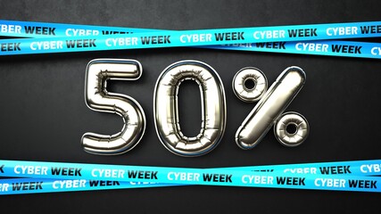 Canvas Print - Cyber Week Tape Half Price Balloon
