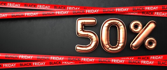 Canvas Print - Black Friday Tape Half Price Balloon