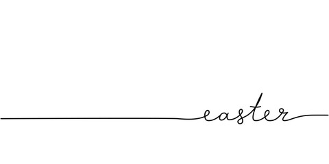 Wall Mural - easter word - continuous one line with word. minimalistic drawing of phrase illustration.