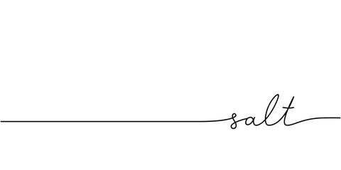 Wall Mural - salt word - continuous one line with word. minimalistic drawing of phrase illustration.