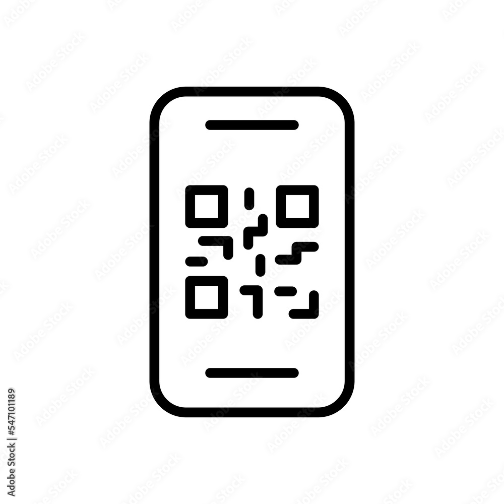Image vectorielle Stock Phone with qr code line icon. Quar codes with ...