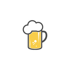 Poster - Glass of beer isolated on the white background.