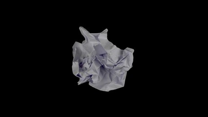 Poster - Crumpled paper stop motion for copy space. Paper animation for video effect overlay