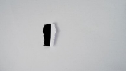 Poster - Horizontal torn paper stop motion for copy space. Ripped paper animation for video effect overlay