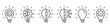 Innovation icon set. Light Bulb - Idea symbol. Innovation editable stroke icons collection. Vector