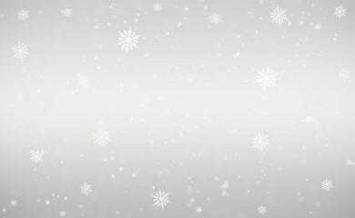 Wall Mural - Snow gray background. Christmas snowy winter design. Blurred background