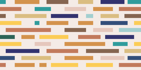 Poster - Long colored horizontal stripes. Seamless vector from ordinary ribbons, and white background. For print and stylish decor, seamless patterns and textures.