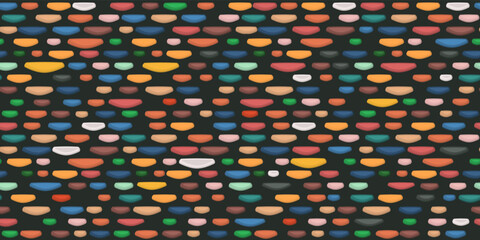 Leinwandbilder - Colored bricks or pebbles on a black background. Seamless pattern of multicolored small stones. For print and stylish decor, seamless patterns and textures.