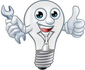 Sticker - Light Bulb Cartoon Character Lightbulb Mascot