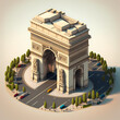 Arc de Triomphe, France: 3D Isometric Famous World Landmarks