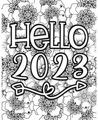 Wall Mural - Happy New Year Coloring Page 