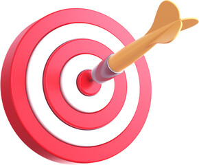 target goal bullseye isolated on transparent background. 3d rendering