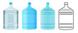 Set Five gallon big plastic water bottle container, water delivery service of fresh purified water. 19 liter bottle of water