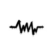 Heartbeat icon. Black graffiti spray element.