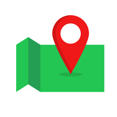 Poster - map pin pinned on the map. vector.