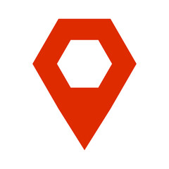 Poster - hexagonal map pin icon. location pin. vector.