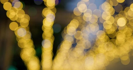 Poster - Blur view of christmas decoration light in city