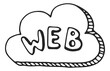 Web cloud doodle symbol. Data storage icon