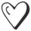 Heart doodle icon. Love symbol. Romantic sign