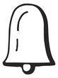 Bell icon. School alarm doodle black symbol
