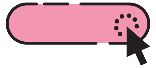 Poster - Pink button with cursor pointer. Click interface element