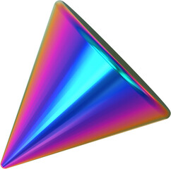 Leinwandbilder - Holographic geometric shape isolated on transparent background. 3D rendering
