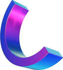 Leinwandbilder - Holographic geometric shape isolated on transparent background. 3D rendering