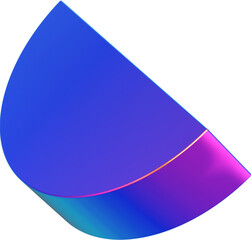 Leinwandbilder - Holographic geometric shape isolated on transparent background. 3D rendering