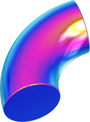 Leinwandbilder - Holographic geometric shape isolated on transparent background. 3D rendering