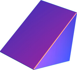 Leinwandbilder - Holographic geometric shape isolated on transparent background. 3D rendering