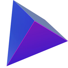 Leinwandbilder - Holographic geometric shape isolated on transparent background. 3D rendering