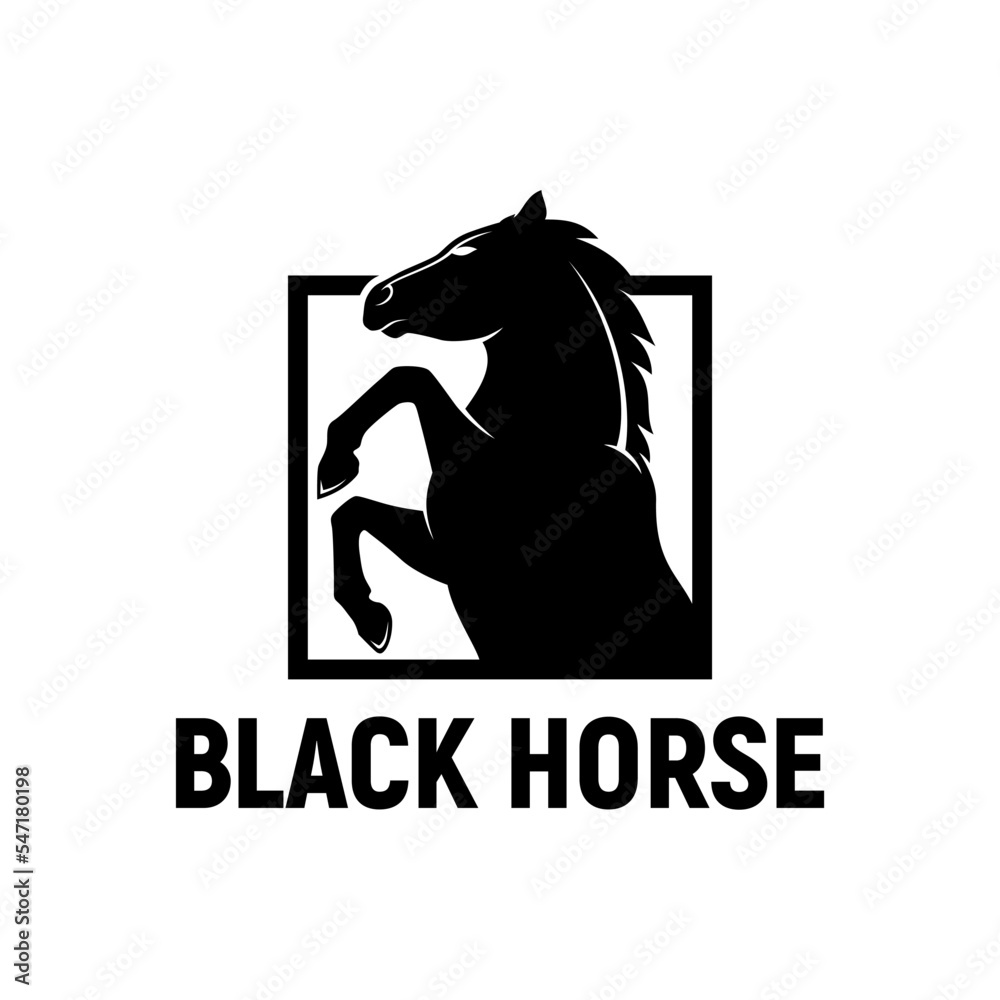 Portrait Black Horse silhouette logo inspiration Stock Vector | Adobe Stock