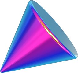 Leinwandbilder - Holographic geometric shape isolated on transparent background. 3D rendering