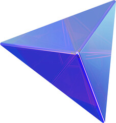 Leinwandbilder - Holographic geometric shape isolated on transparent background. 3D rendering
