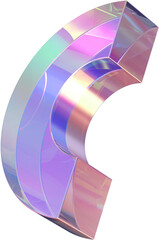 Leinwandbilder - Holographic geometric shape isolated on transparent background. 3D rendering