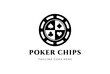 Vintage Circular Playing Poker Cards Chips for Gambling Sport Bet Logo Design Vector